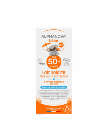 ALPHANOVA Bébé Bio Ecran Lait Solaire SPF50+, 50Gr