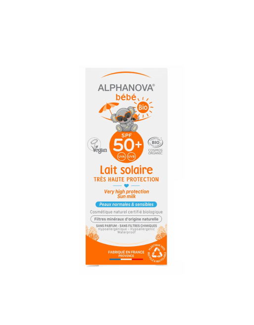 ALPHANOVA Bébé Bio Ecran Lait Solaire SPF50+, 50Gr