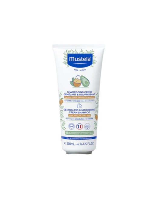 MUSTELA Shampooing Crème Démêlent & Nourrissant Cheveux Bouclés, 200ml