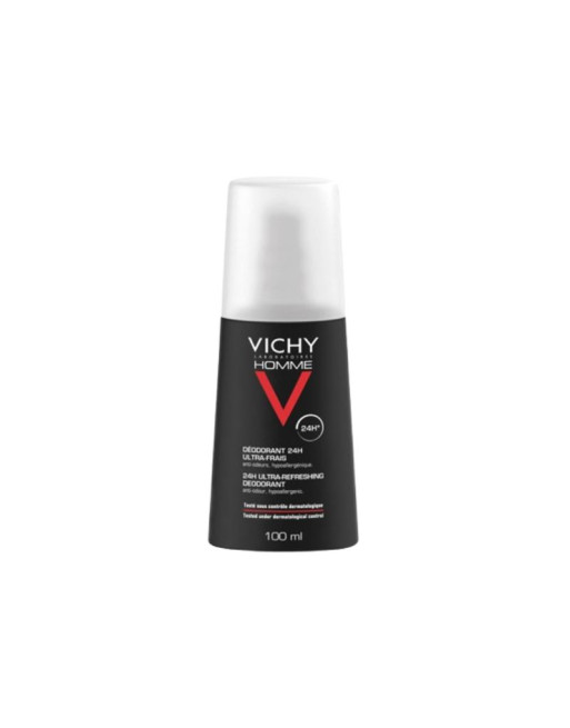 Vichy Homme Déodorant Spray Ultra-Frais, 100ml