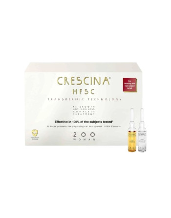 Crescina HFSC Transdermic Technology Physiologique Croissance des Cheveux 200 Femmes, 20 Ampoules