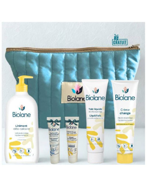 BIOLANE Trousse Kitchange Vert ( Crème Change+liniment+Talc)