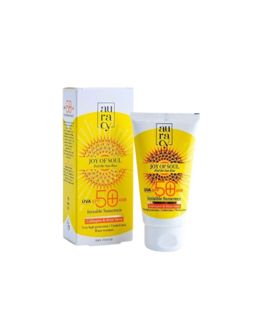 AURACY Ecran Invisible SPF50 Collagène Aloe Vera 50G