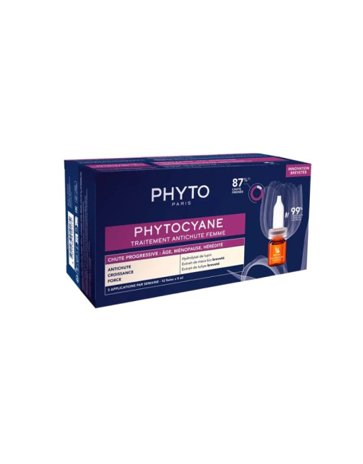 PHYTO Phytocyane Femme Antichute Progressive, 12 Ampoules