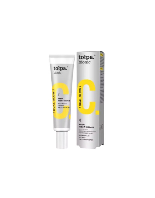 TOLPA Bionic Dual Glow Crème De Nuit Réparatrice Double Eclat, 40ml