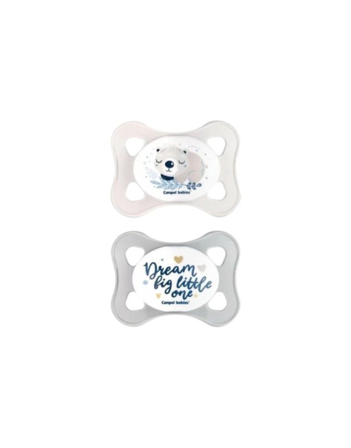 CANPOL BABIES 2 Sucettes Symétrique Silicone Mini Gris 0-2M (23/910)