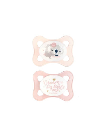 CANPOL BABIES 2 Sucettes Symétrique Silicone Mini Rose 0-2M (23/910)