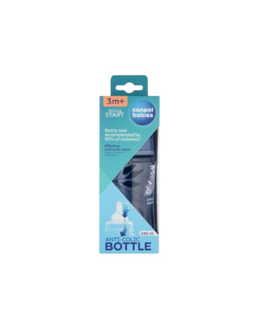 CANPOL BABIES Biberon PC Anti Colique 240ML Gold 35/240 Bleu