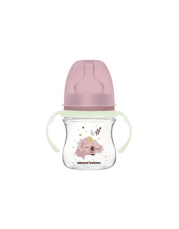 CANPOL BABIES Biberon PC Anti Colique Large Avec Anses Pink,120ML
