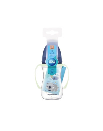 CANPOL BABIES Biberon PC Anti Colique Large Avec Anses Bleu 240ML