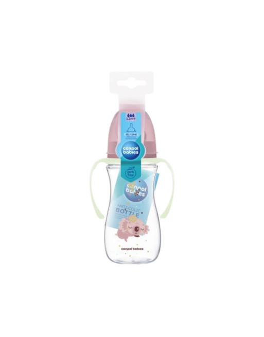 CANPOL BABIES Biberon PC Anti Colique Large Avec Anses 300ML Pink(35/238)