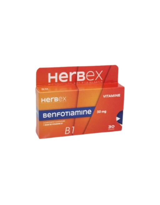 HERBEX Benfotiamine Vitamine B1 50mg, 30 Gélules