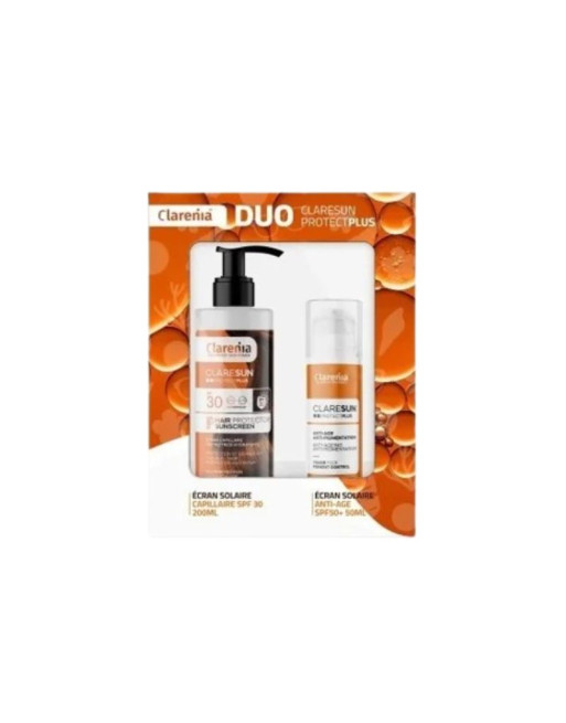 CLARENIA Coffret Solaire Duo Claresun Anti Age Anti Pigmentation + Ecran Capillaire- 40%