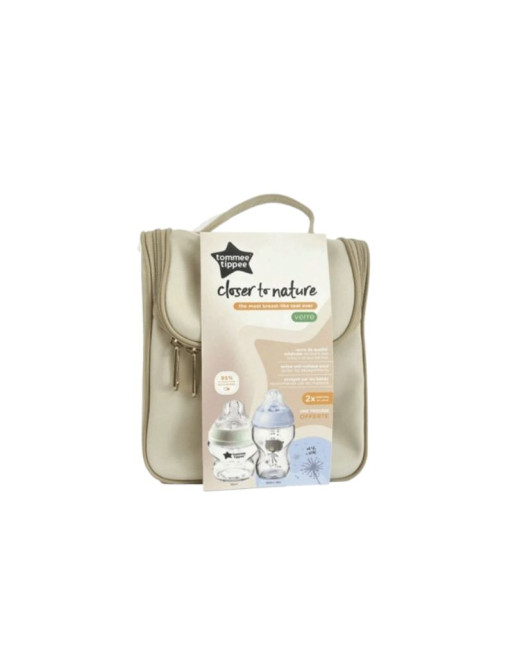 TOMMEE TIPPEE Trousse Closer To Nature 02 Biberons En Verre Bleu