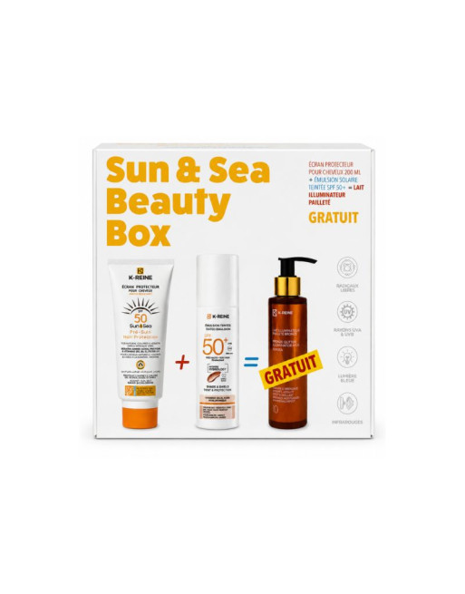 K-REINE BOX BEAUTY (ECRAN CHEV 200ML+EMULSION TEINTEE +LAIT GRAT)