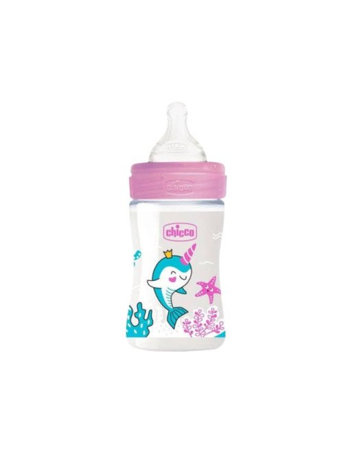 CHICCO Biberon En Plastique Rose, 150ml