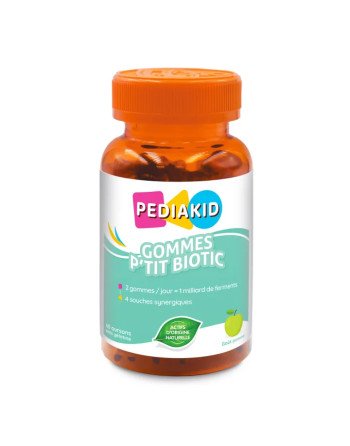 PEDIAKID Gommes P'tit Biotic Arome Pomme, 60 Oursons