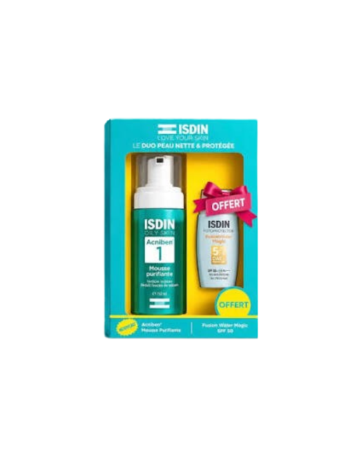 ISDIN COFFRET ACNIBEN Gel Moussant 150ml+ Ecran Magic Invisible 10ml Offert