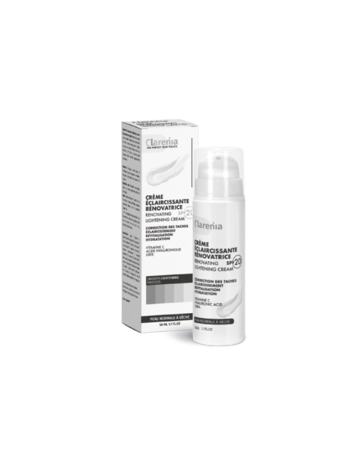 CLARENIA Crème Eclaircissante Rénovatrice SPF20 Peaux Normales A Sèches, 50ml