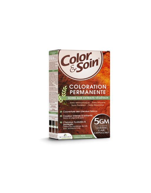 3 CHENES Color & Soin Coloration Permanente 5GM Châtain Clair Cappuccino, 135ml