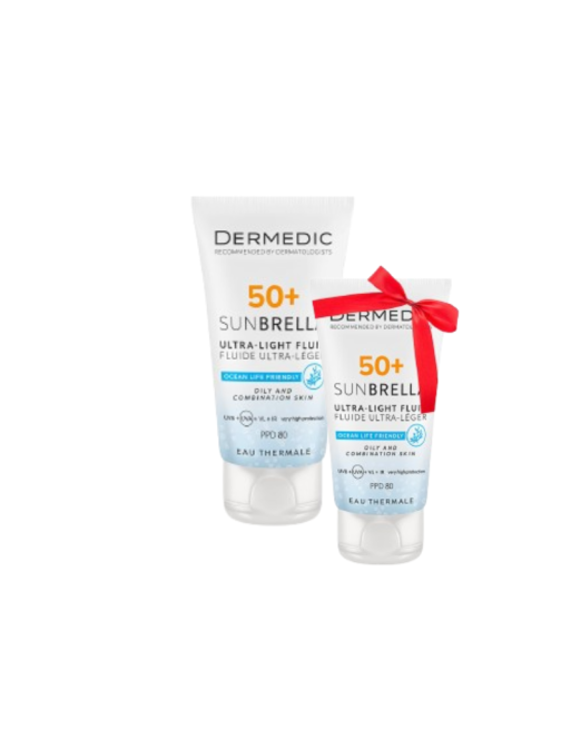 DERMEDIC Sunbrella Ultra Light Fluide SPF50+ Peau Grasse +2ème Gratuit